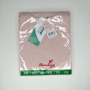 NWT SHIRT XXL SHORT SLEEVE SCOOP NECK MADE IN KOREA PINK